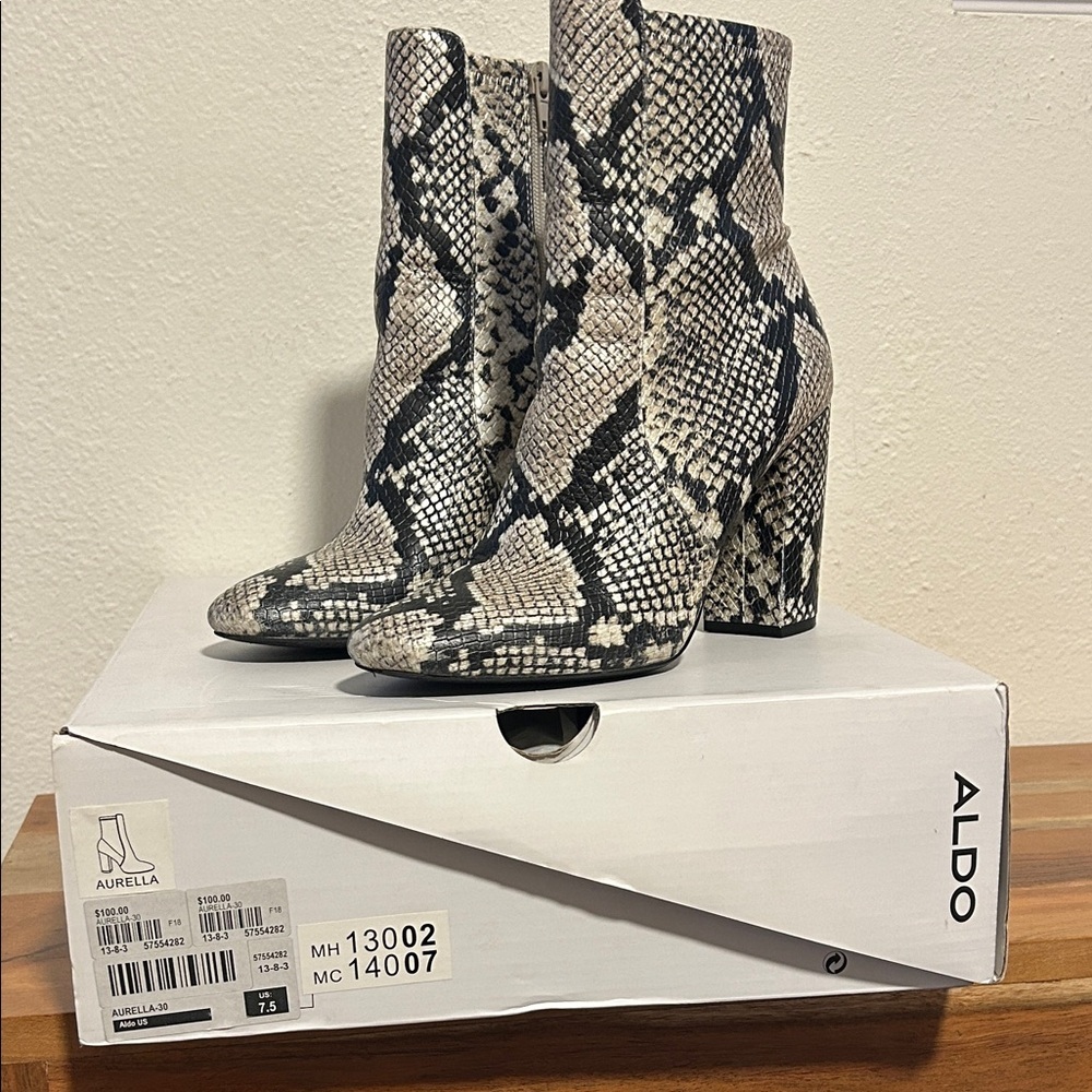 ALDO Boots. Size 7.5. 4” heel. Closet clean out. See photos.